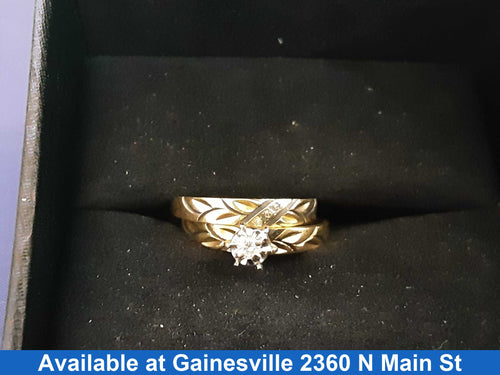 Ring - Engagement Set - Yellow Gold 10k (.417) 2.7 grams Size 6.5