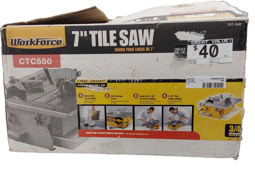 Workforce 7in Tile Saw White Corded Tile Saw