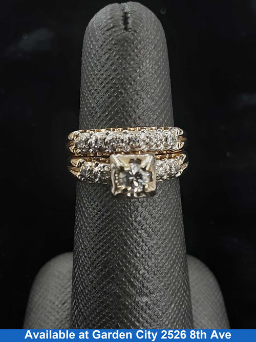 Ring - Wedding Set - Yellow Gold 14k (.585) 6.3 grams Size 6