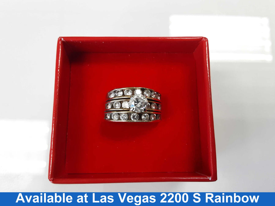 Ring - Wedding Set - Yellow Gold 14k (.585) 7.1 grams Size 7