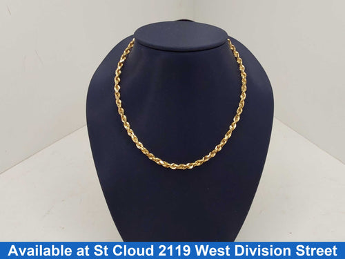 Rope Chain - Yellow Gold 14k (.585) 21.57 grams 18 inch