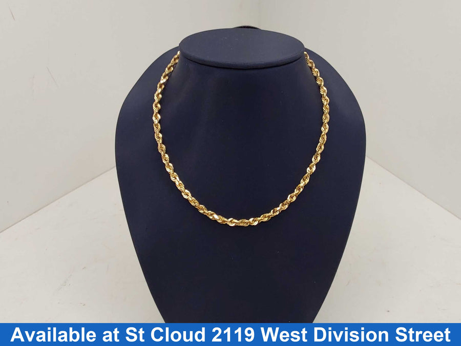 Rope Chain - Yellow Gold 14k (.585) 21.57 grams 18 inch