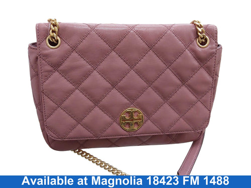 Tory Burch Large Tory Burch Pink Magnolia Quilted Leather Wil Pink Purse / Handbag