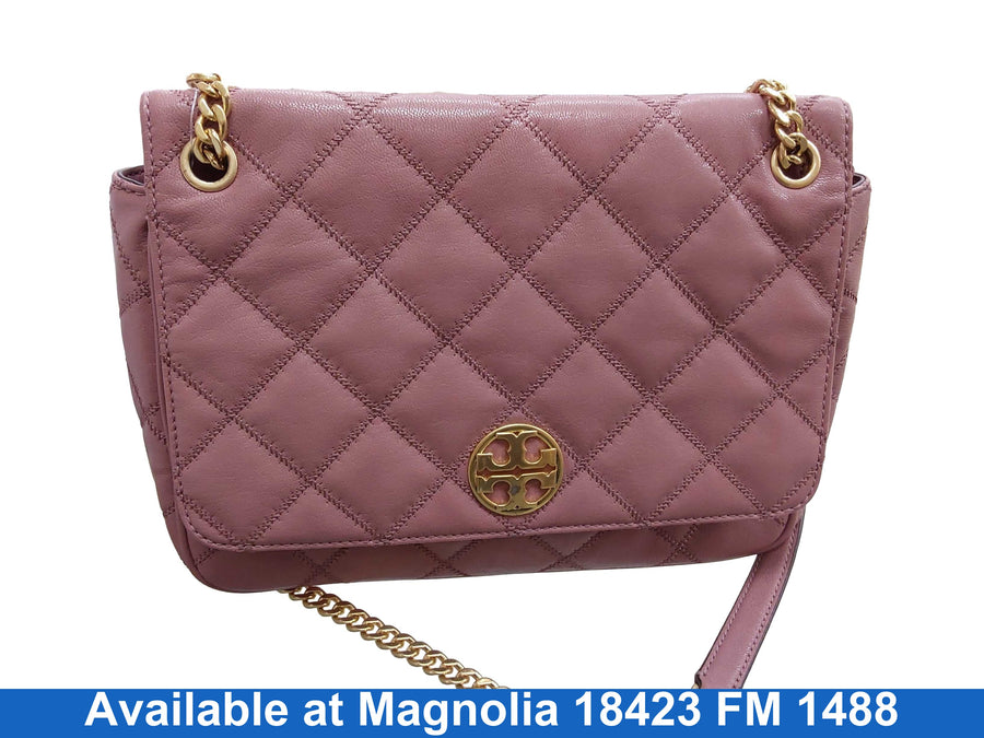 Tory Burch Large Tory Burch Pink Magnolia Quilted Leather Wil Pink Purse / Handbag
