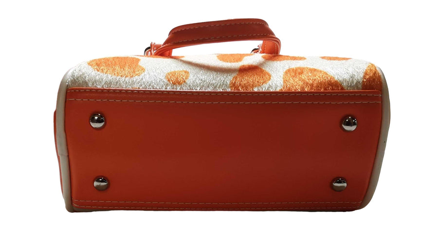 Von Dutch Von Dutch Orange Cow Print Bowling Bag Orange Purse / Handbag