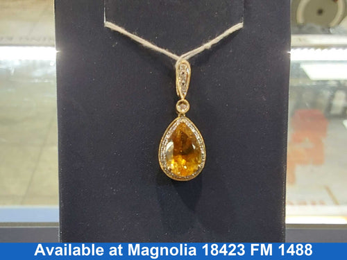 Diamond Pendant - Yellow Gold 14k (.585) 1.9 grams