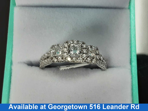 Ring - Engagement Set - White Gold 14k (.585) 4.4 grams Size 9.5