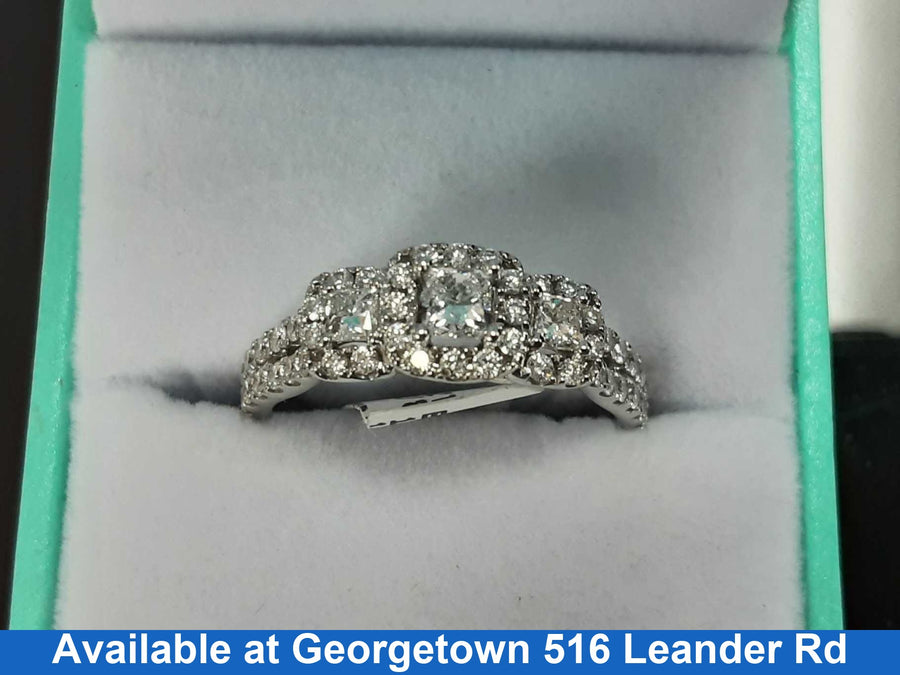 Ring - Engagement Set - White Gold 14k (.585) 4.4 grams Size 9.5