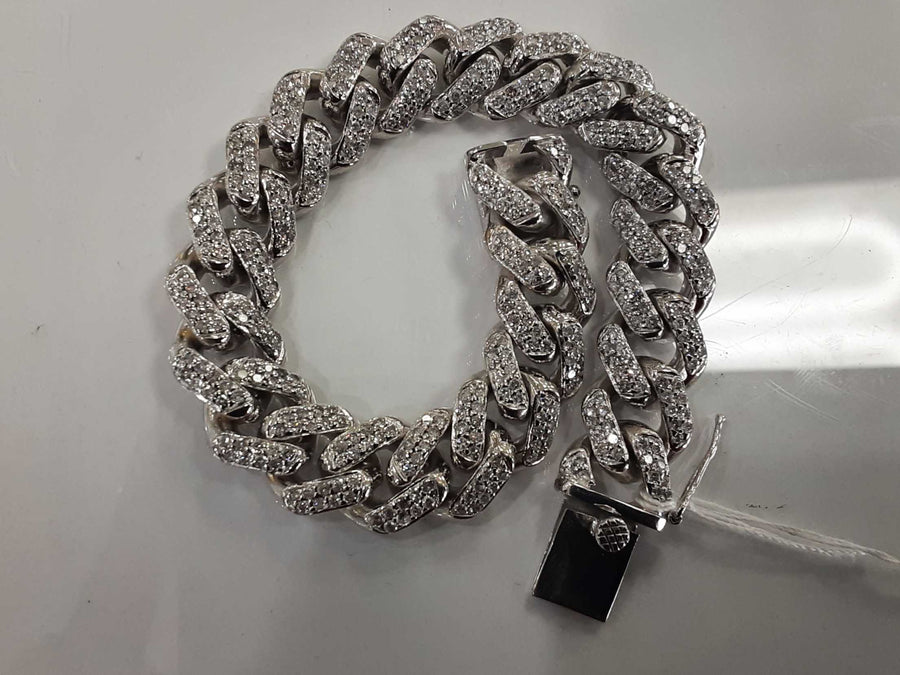 Cuban Link Bracelet - White Gold 10k (.417) 76 grams 8 inch