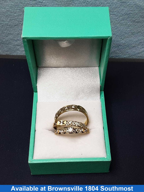 Ring - Wedding Set - Yellow Gold 14k (.585) 5.8 grams Size 9