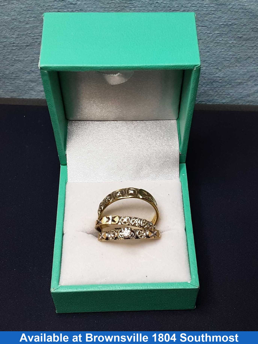 Ring - Wedding Set - Yellow Gold 14k (.585) 5.8 grams Size 9