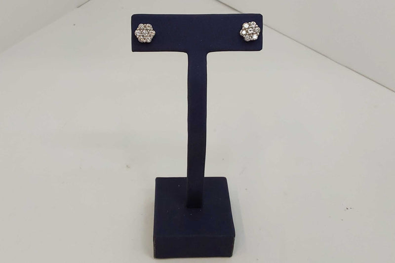 Double Stud Earrings White Gold 10k (.417) 1.93 grams