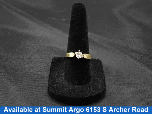 Women's Ring - Solitaire - Yellow Gold 14k (.585) 2 grams Size 7