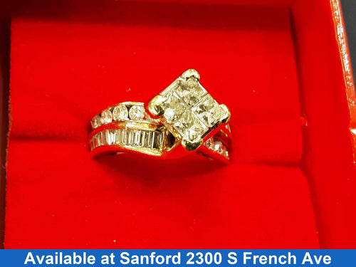 Ring - Engagement Set - Yellow Gold 14k (.585) 7.6 grams Size 7