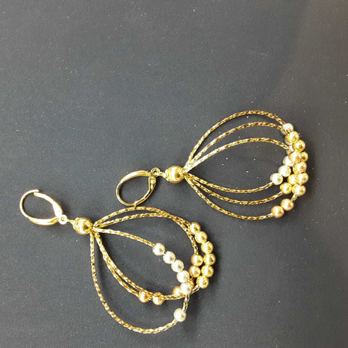 Shrimp Earrings - Tricolor Gold 18k (.750) 5.6 grams