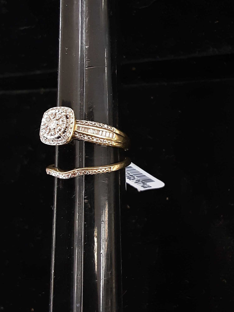 Ring - Engagement Set - Yellow Gold 10k (.417) 3.9 grams Size 7