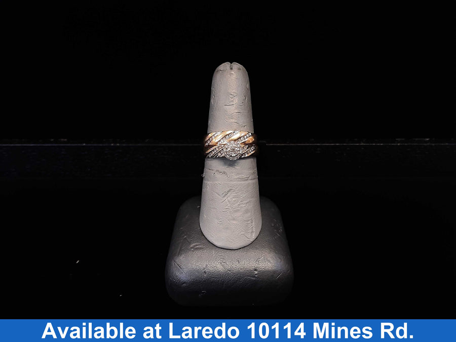 Ring - Engagement Set - Yellow Gold 10k (.417) 5.1 grams Size 7.5