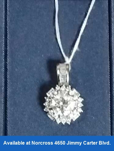 Diamond Pendant - White Gold 14k (.585) 2.4 grams