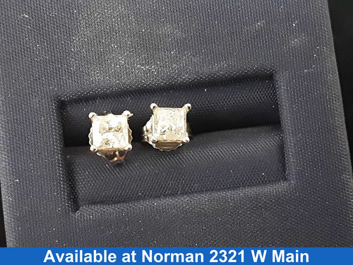 Double Stud Earring - White Gold 10k (.417) 0.7 grams