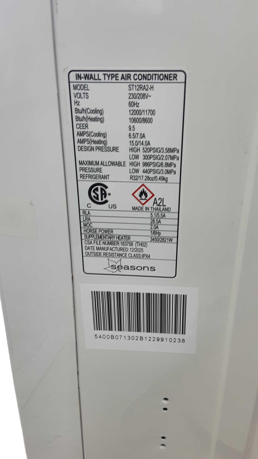 Seasons 223540 Black Air Conditioner