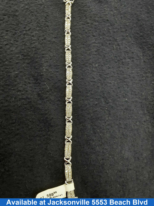 Tennis Bracelet - White Gold 10k (.417) 9.2 grams 8 inch