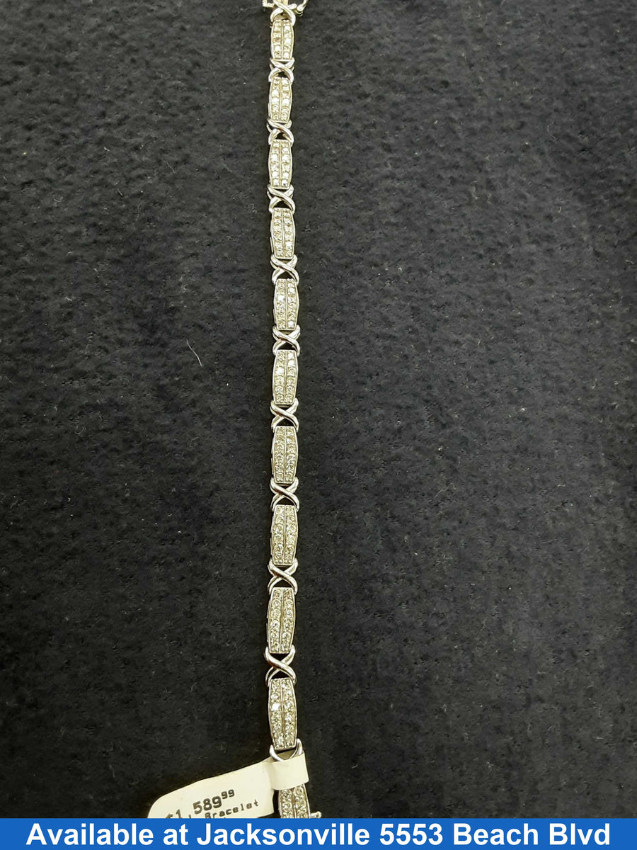 Tennis Bracelet - White Gold 10k (.417) 9.2 grams 8 inch