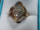 Ring - Engagement Set - Yellow Gold 10k (.417) 8.2 grams Size 7.5