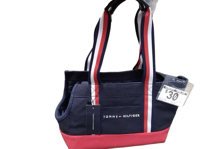 Tommy Hilfiger Canvas Dog Tote Blue Purse / Handbag