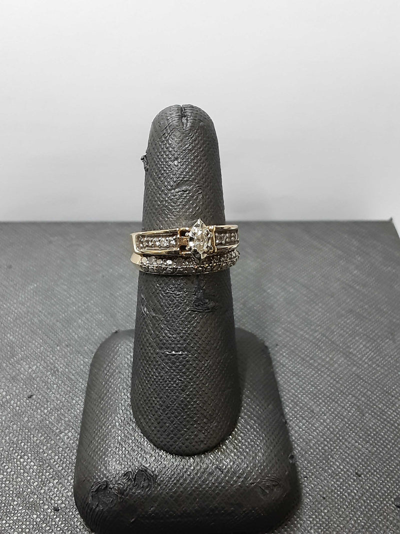 Engagement Set Yellow Gold 10K (.417) 5.3 grams Size 8