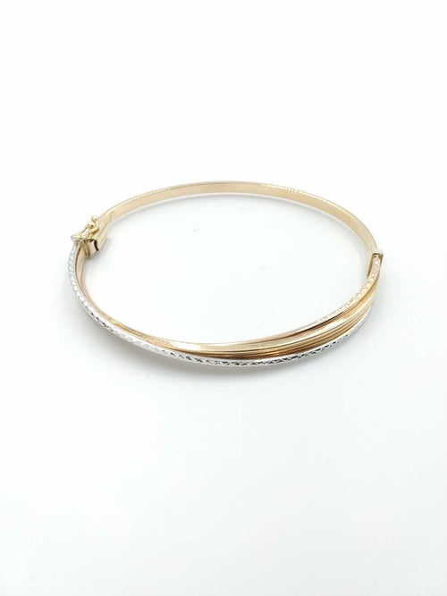 Bangle Bracelet - Tricolor Gold 14k (.585) 6.3 grams 5 inch