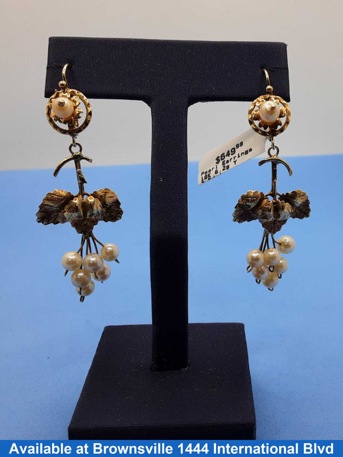 Pearl Earrings - Yellow Gold 10k (.417) 6.2 grams
