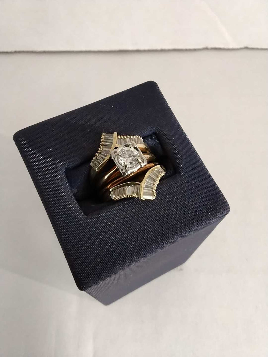 Ring - Engagement Set - Yellow Gold 14k (.585) 7.4 grams Size 7