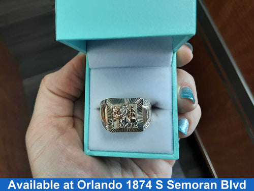 Men's Ring - Tricolor Gold 18k (.750) 12.3 grams Size 9.5