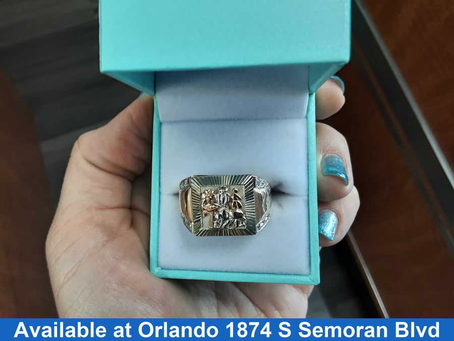 Men's Ring - Tricolor Gold 18k (.750) 12.3 grams Size 9.5
