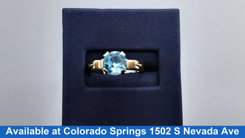 Women's Ring - Solitaire - Yellow Gold 14k (.585) 3.2 grams Size 7