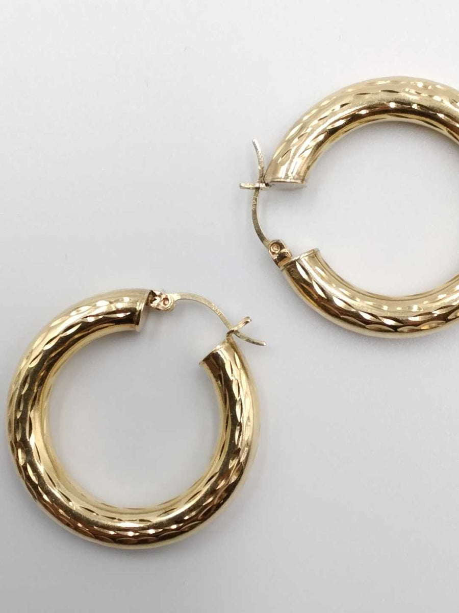 Hoop Earrings - Yellow Gold 14k (.585) 4.2 grams
