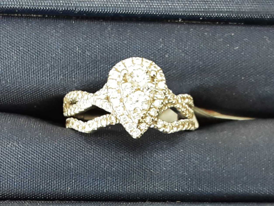 Ring - Engagement Set - White Gold 14k (.585) 5.5 grams Size 7
