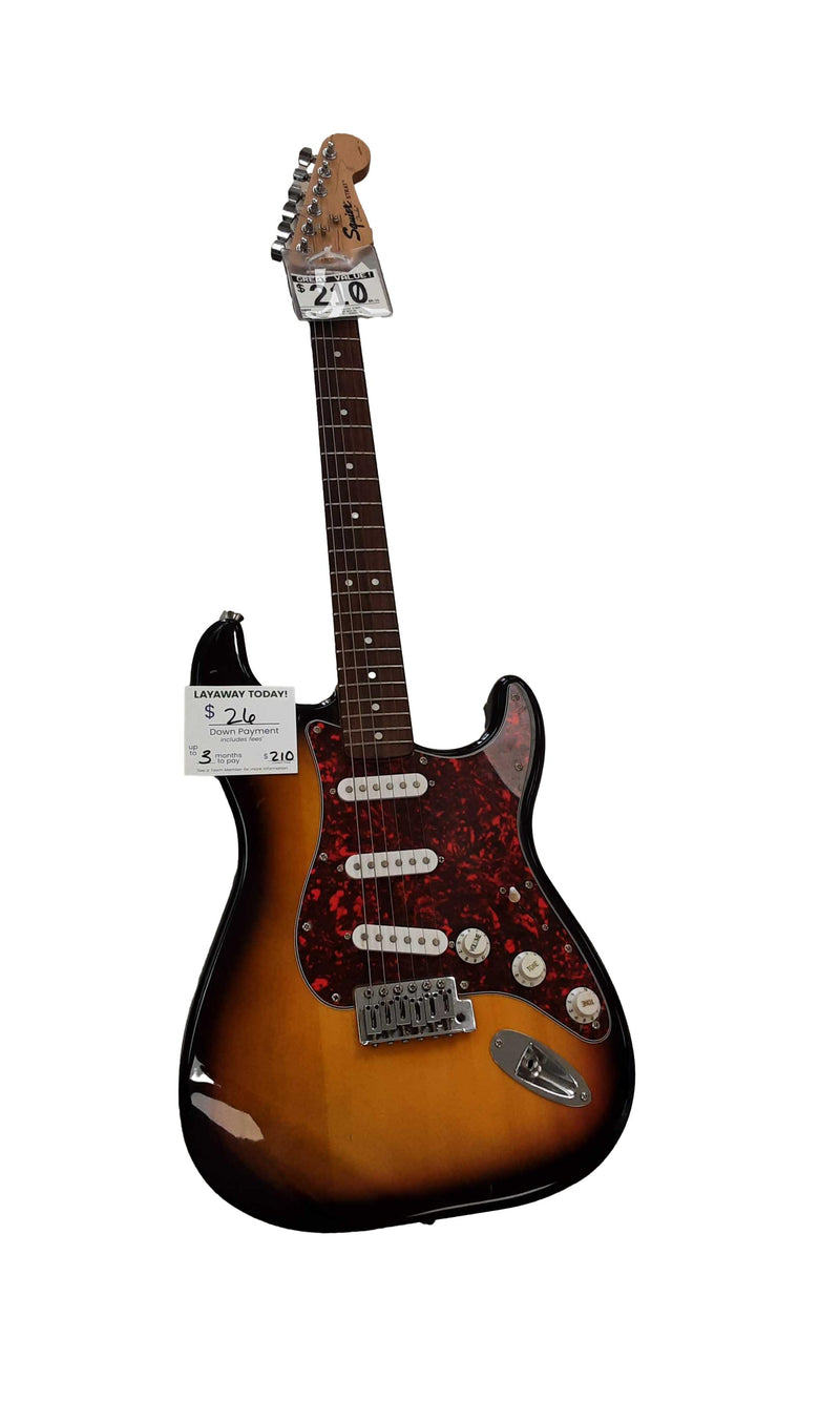 Fender Squier Strat Yellow Bass Guitar