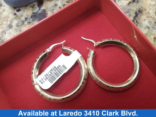 Hoop Earrings - Yellow Gold 10k (.417) 3.8 grams
