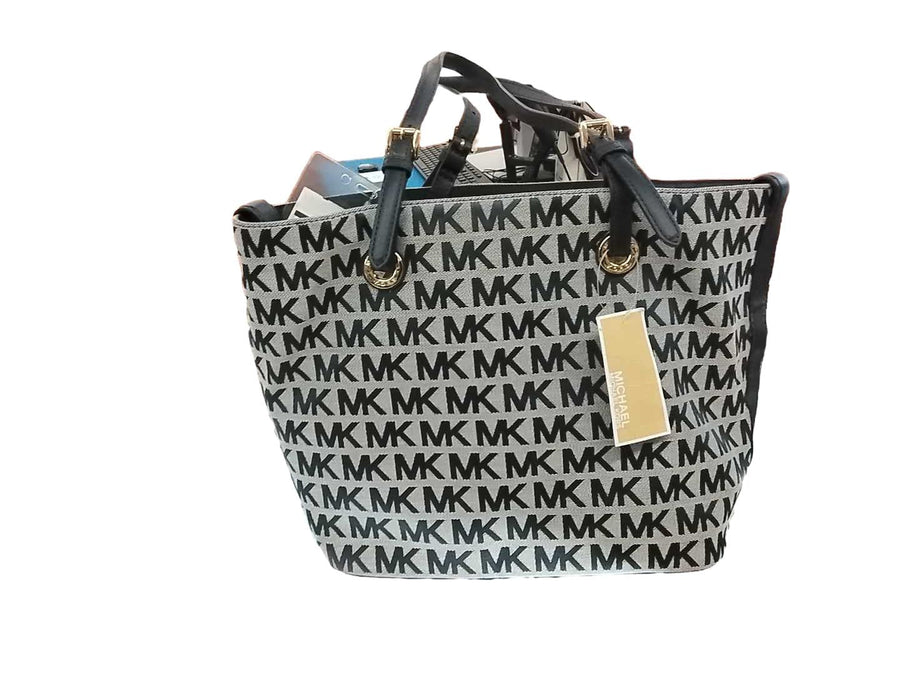 Michael Kors Jet Set Signature Logo Weekender Bag Blue Purse / Handbag