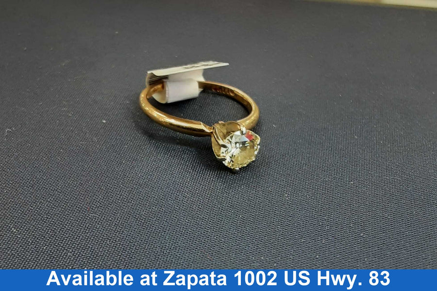 Women's Ring - Solitaire - Yellow Gold 14k (.585) 1.8 grams Size 5.5