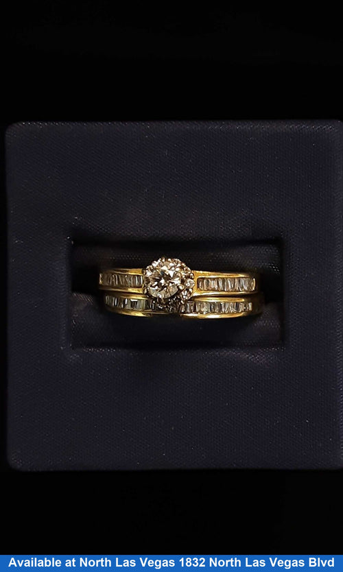 Ring - Engagement Set - Yellow Gold 14k (.585) 4.9 grams Size 7