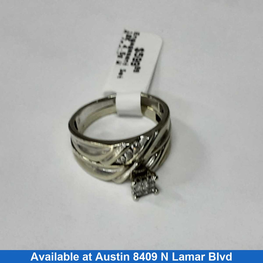 Ring - Engagement Set - White Gold 10k (.417) 4.5 grams Size 10.5