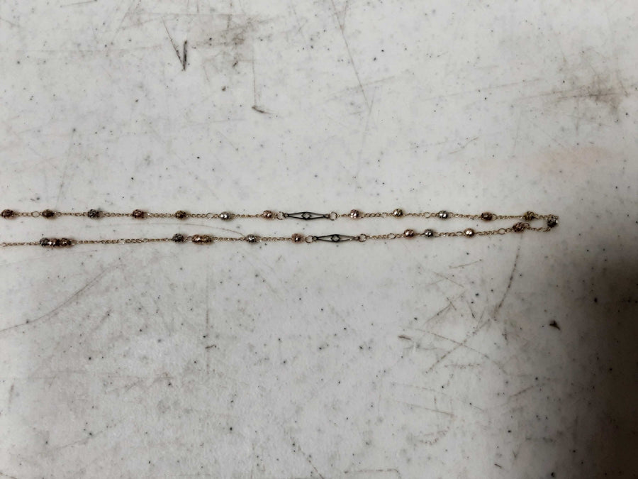 Bead Chain - Tricolor Gold 10k (.417) 4.4 grams 27 inch