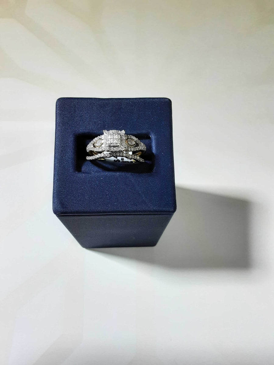 Ring - Engagement Set - Yellow Gold 10k (.417) 3.7 grams Size 6.5