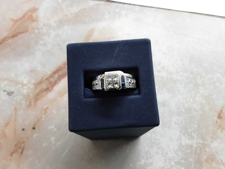 Ring - Wedding Set - White Gold 14k (.585) 7.5 grams Size 20