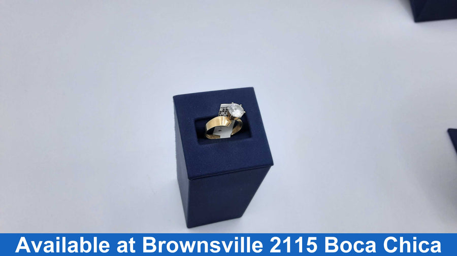 Women's Ring - Solitaire - Yellow Gold 14k (.585) 3.5 grams Size 20