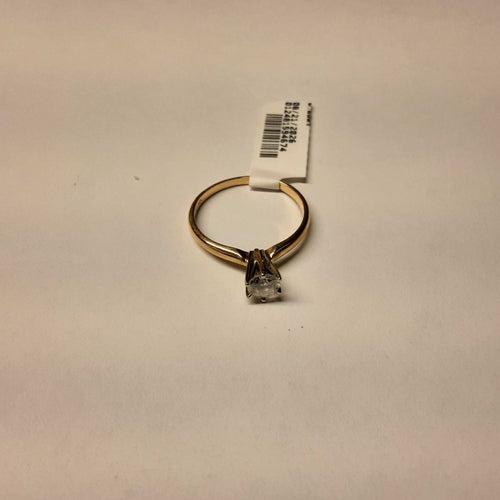 Women's Ring - Solitaire - Yellow Gold 14k (.585) 2 grams Size 7.5