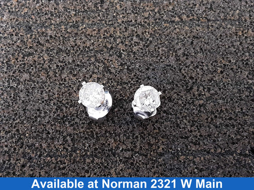 Double Stud Earrings - White Gold 14k (.585) 1.5 grams