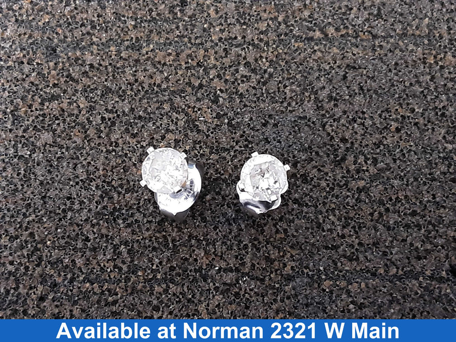 Double Stud Earrings - White Gold 14k (.585) 1.5 grams